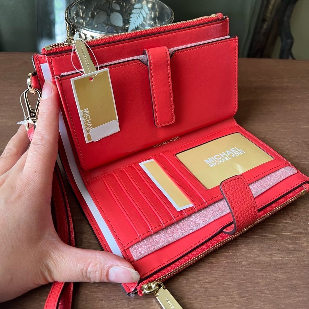 Michael Kors double zipper wristlet / wallet